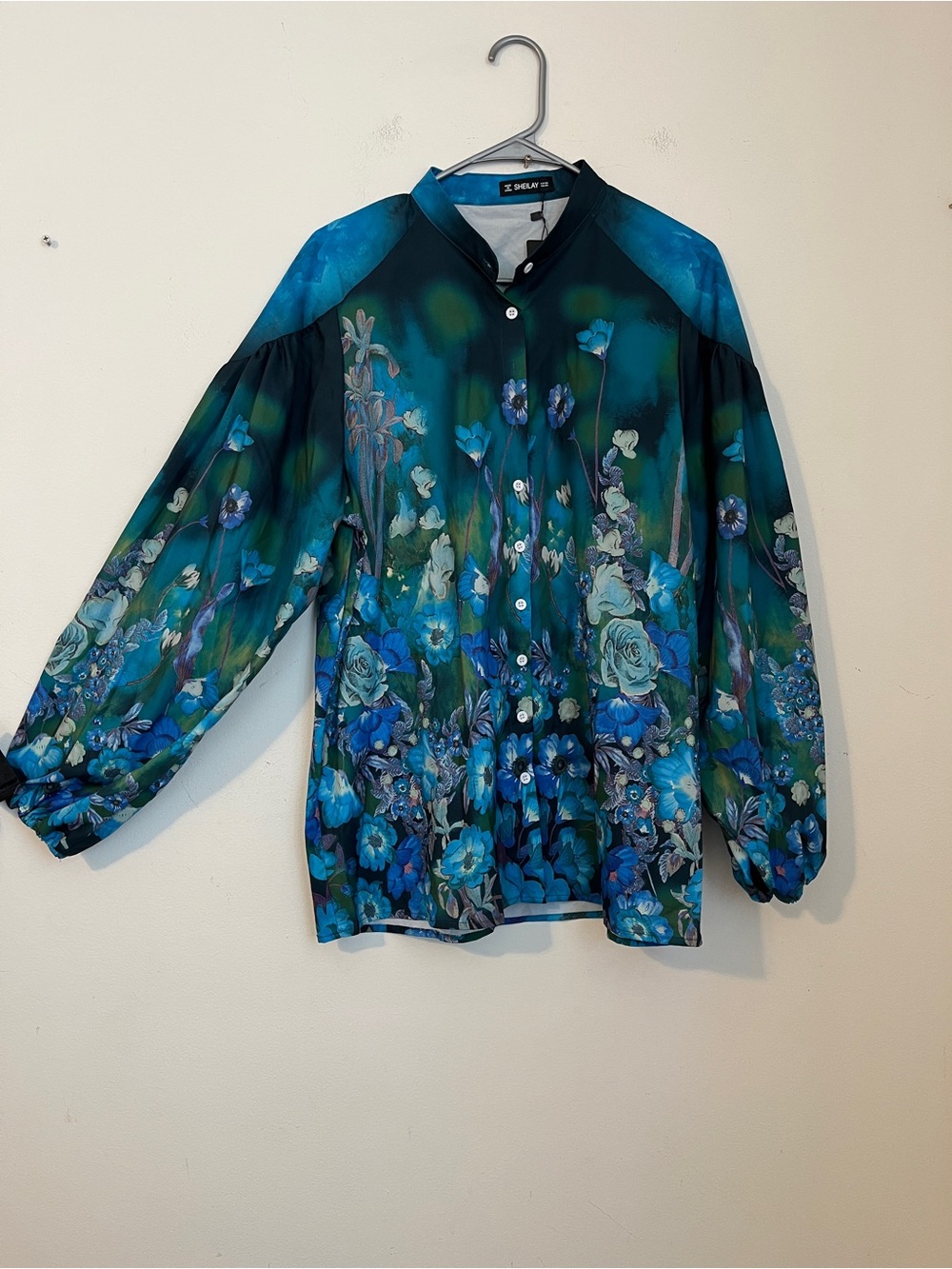 Sheilay women print Floral Button-Down Blouse size XXL Lightweight casual New - Picture 3 of 8